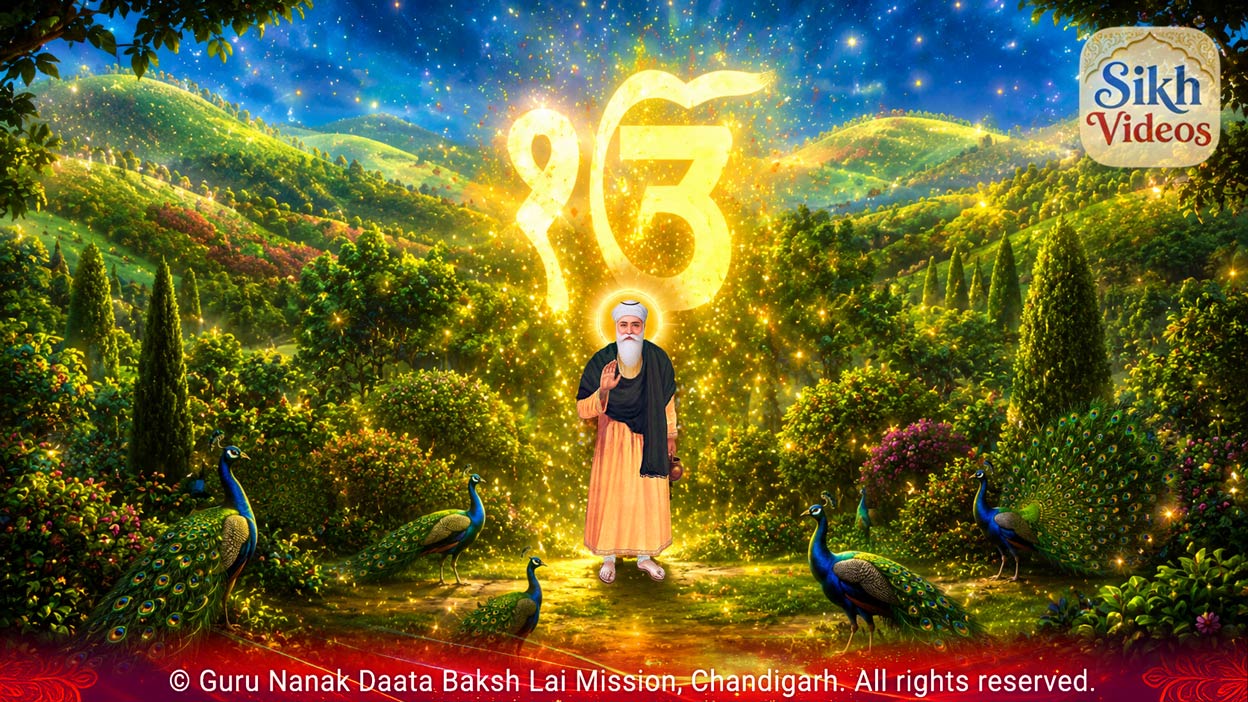 ਏਕੰਕਾਰੁ ਸਤਿਗੁਰ ਤੇ ਪਾਈਐ ਹਉ ਬਲਿ ਬਲਿ ਗੁਰ ਦਰਸਾਇਣਾ <br/>Ek Onkar Satgur Te Paiyai, Hau Bal Bal Gur Darsayena